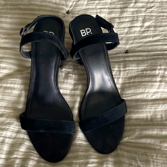 BP. Black Strapped Sandal Heels - Picture 2 of 6